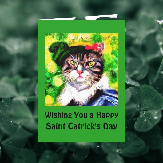 Prettig Sint-Catrickfeest, Grappige Kat Feestdagen Kaart