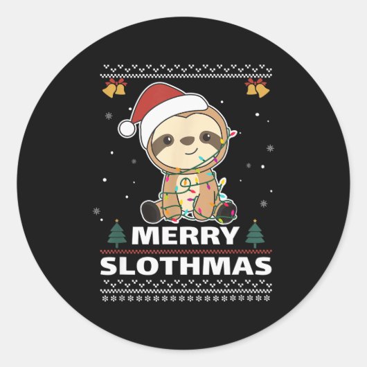 Prettig SloomKerstmis Grappige Sloom Kerstmis Pun  Ronde Sticker (Voorkant)