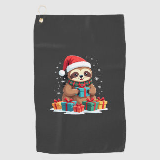 Prettig SloomKerstmis schattige Kerstmis luiaard K Golfhanddoek