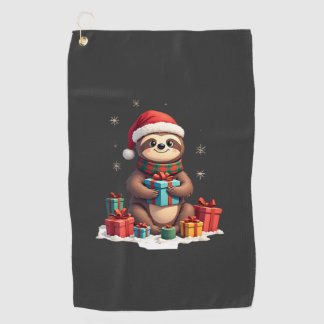 Prettig SloomKerstmis schattige Kerstmis luiaard K Golfhanddoek