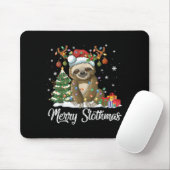 Prettig Slothkerstfeest Grappige Luiaard Kerstboom Muismat (Met muis)