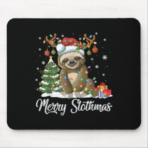 Prettig Slothkerstfeest Grappige Luiaard Kerstboom Muismat