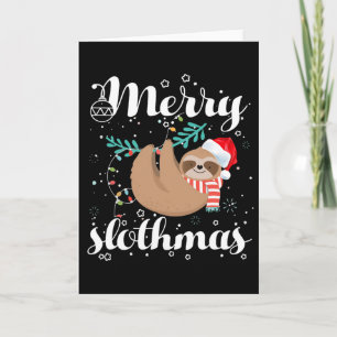 Prettig Slothkerstfeest Kerstmis Pyjama Voor Sloth Kaart