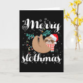 Prettig Slothkerstfeest Kerstmis Pyjama Voor Sloth Kaart (Gele Bloem)