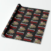 Prettig Slothkerstmis Patroon Grappig Kerst Inpakp Cadeaupapier (Uitgerold)