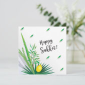 Prettig Soekot Lulav en Etrog Aquarel Kaart (Staand voorkant)