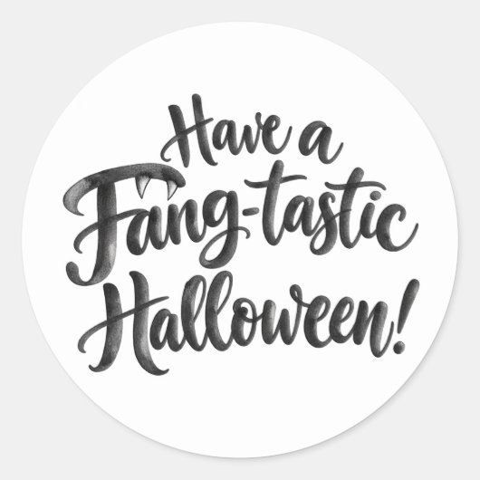 Prettig spook Halloween. Grappige vampier Ronde Sticker (Voorkant)