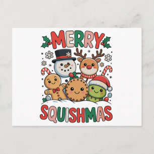 Prettig Squishmas Squish Squad Kerstmis Feestdagenkaart