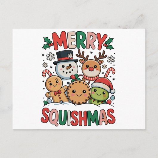 Prettig Squishmas Squish Squad Kerstmis Feestdagenkaart (Voorkant)