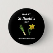Prettig St David's Dag Dydd Gŵyl Dewi Hapus 4 Ronde Button 5,7 Cm (Voorkant)