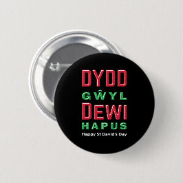Prettig St David's Dag Gelukkige St Davids Dag 5 Ronde Button 5,7 Cm