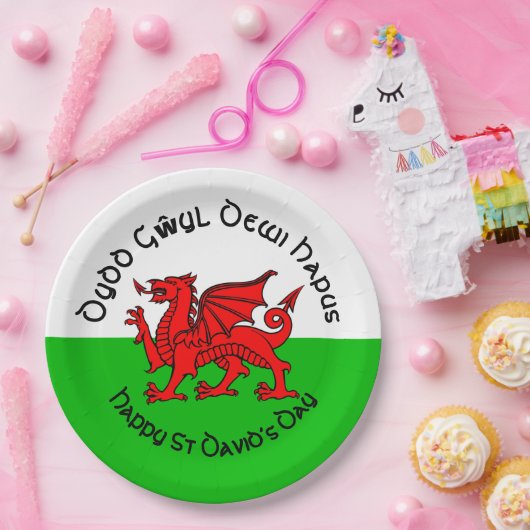 Prettig St Davids Dag in Keltische stijl 9" Papieren Bordje (Feest)