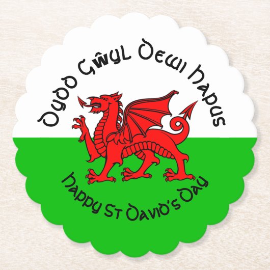 Prettig St Davids-dag in Keltische stijl Kartonnen Onderzetters (Voorkant)