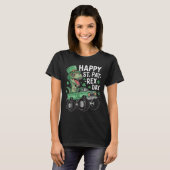 Prettig St Pat-rex Patricks-dag Dinosaur Monster V T-shirt (Voorkant volledig)