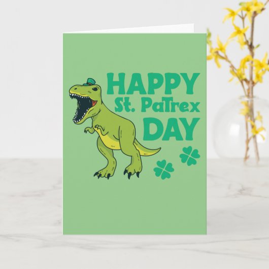 Prettig St. Patrex-dag Trex St. Patrick's grapjes  Kaart (Gele Bloem)
