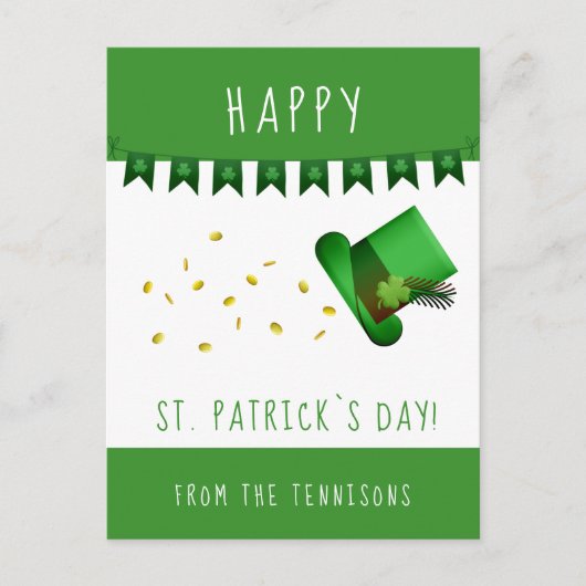 Prettig St. Patrick`s dag Goud en Hoed Briefkaart (Voorkant)