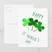 Prettig St. Patrick`s dag Groen Shamrocks Briefkaart (Voorkant / Achterkant)