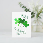 Prettig St. Patrick`s dag Groen Shamrocks Briefkaart (Staand voorkant)