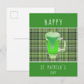 Prettig St. Patrick`s dag Groene Bier Iers Patroon Briefkaart (Voorkant / Achterkant)