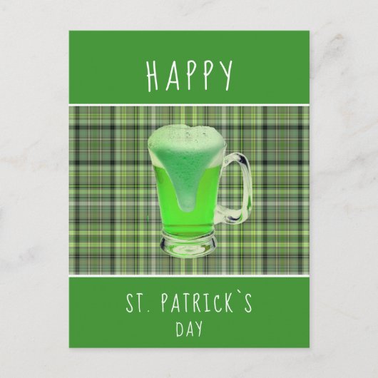 Prettig St. Patrick`s dag Groene Bier Iers Patroon Briefkaart (Voorkant)