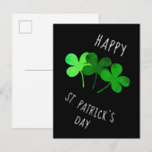 Prettig St. Patrick`s-dag Groene Shamrocks Briefkaart (Voorkant / Achterkant)