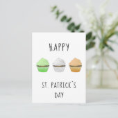 Prettig St. Patrick`s-dag Ierland Kleur Muffins Briefkaart (Staand voorkant)