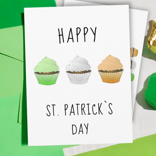 Prettig St. Patrick`s-dag Ierland Kleur Muffins Briefkaart