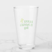 Prettig St. Patrick`s dag Klaver Groen Glas (Achterkant)
