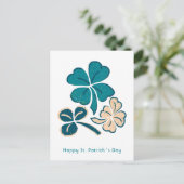 Prettig St. Patrick`s dag Klaver Klavertjevier Tek Briefkaart (Staand voorkant)