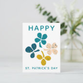 Prettig St. Patrick`s dag Klaver Klavertjevier Tek Briefkaart (Staand voorkant)