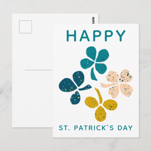 Prettig St. Patrick`s dag Klaver Klavertjevier Tek Briefkaart (Voorkant / Achterkant)