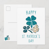 Prettig St. Patrick`s dag Klaver Klavertjevier Tek Briefkaart (Voorkant / Achterkant)