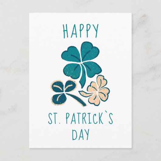 Prettig St. Patrick`s dag Klaver Klavertjevier Tek Briefkaart (Voorkant)