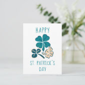 Prettig St. Patrick`s dag Klaver Klavertjevier Tek Briefkaart (Staand voorkant)