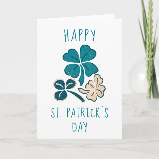 Prettig St. Patrick`s dag Klaver Klavertjevier Tek Kaart (Voorkant)