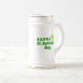 Prettig St Patrick`s dag Shamrock Groen Bierpul (Voorkant rechts)