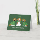 Prettig St. Patrick's Dag Beagle Honden Feestdagen Kaart (Voorkant)