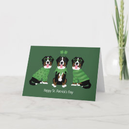 Prettig St. Patrick's Dag Berner Sennenhonden Feestdagen Kaart