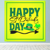 Prettig St. Patrick's Dag Canvas Afdruk (Insitu (Houten vloer))