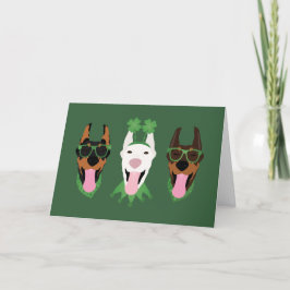 Prettig St. Patrick's Dag Dobermann Honden Feestdagen Kaart