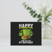 Prettig St. Patrick's Dag En Ja Het Is Mijn Verjaa Briefkaart (Staand voorkant)