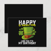 Prettig St. Patrick's Dag En Ja Het Is Mijn Verjaa Briefkaart (Voorkant / Achterkant)