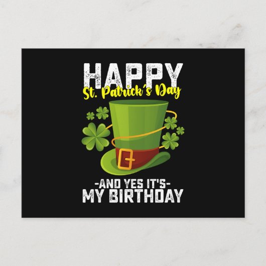 Prettig St. Patrick's Dag En Ja Het Is Mijn Verjaa Briefkaart (Voorkant)