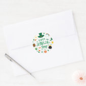 Prettig St. Patrick's Dag Feest Ronde Sticker (Envelop)