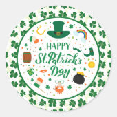 Prettig St. Patrick's Dag Feest Ronde Sticker (Voorkant)