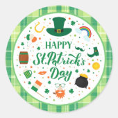 Prettig St. Patrick's Dag Feest Ronde Sticker (Voorkant)