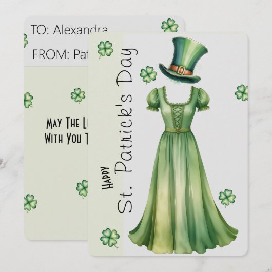 Prettig St. Patrick's Dag Feestdagenkaart (Voorkant / Achterkant)