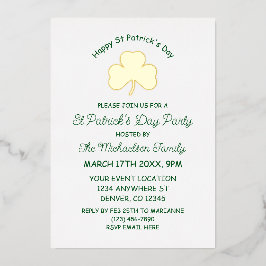 Prettig St. Patrick's Dag Folie Uitnodiging