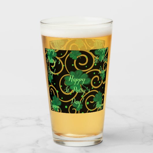 Prettig St. Patrick's Dag Glas (Voorkant gevuld)