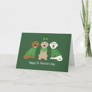 Prettig St. Patrick's Dag Goudharige Retriever Hon Feestdagen Kaart